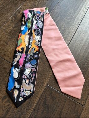 Hermès Scarf Hermes Twilly Twill Up MILLE ET UN LAPINS Black Multicolor